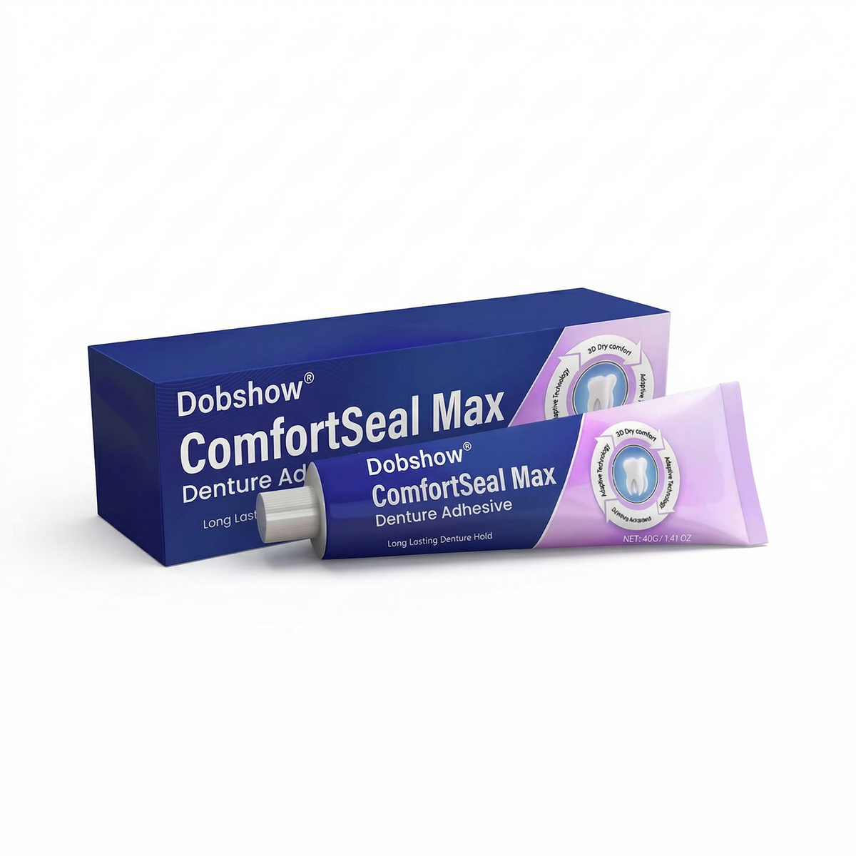🧑⚕️Dobshow® 🦷ComfortSeal Max Denture Adhesive—96-hour long-lasting, heat adaptive technology